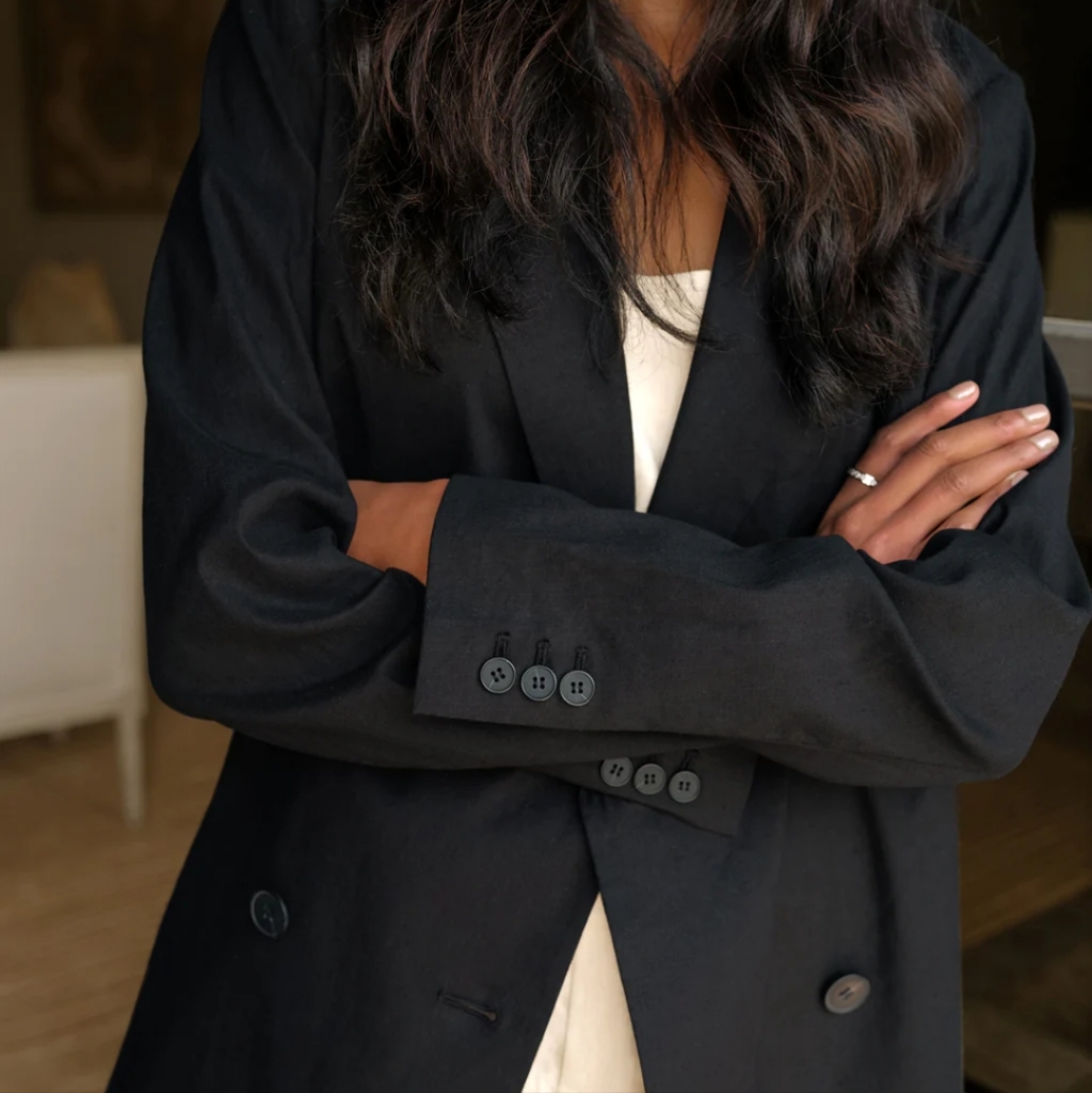 Jenni Kayne Linen Cotton Lagenlook Minimalist Keaton Blazer